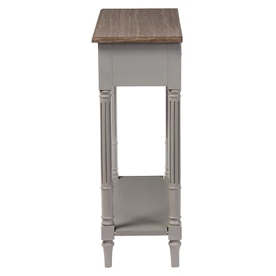 Edouard French Provincial Style Console Table With 1 Drawer - White/Light Brown - Baxton Studio - Image 2