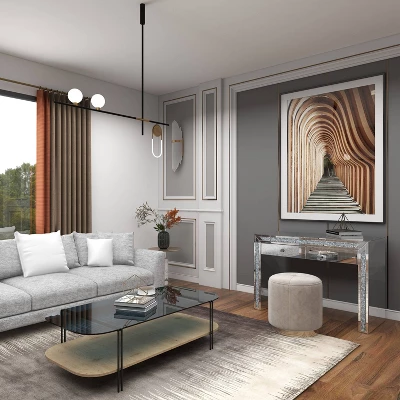 Glam Mirror And Glass Console Table Desk Silver - Olivia & May - Image 14