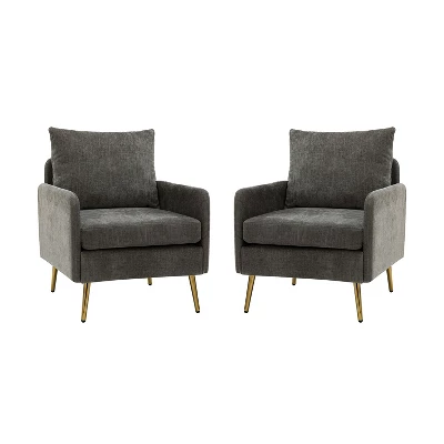 Set Of 2 Giovann Wooden Upholstered Accent Chair Comfy Armchair | Karat Home - Image 14