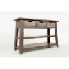 Wooden Sofa Table With 3 Drawers & 2 Shelves Brown - Benzara