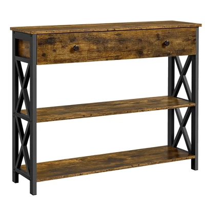 Yaheetech Vintage Wooden Console Table With 1 Drawer And 2 Open Shelves - Image 9