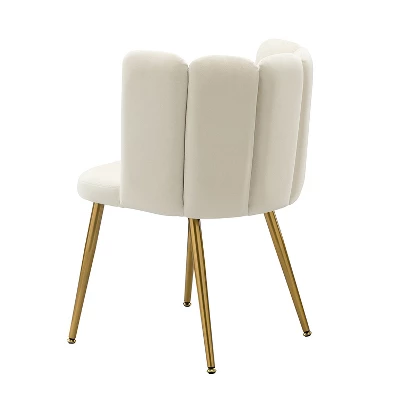 Barbara Contemparary Velvet Vanity Stool For Makeup Room, Moden Accent Side Chairs For Living Room With Shell Back And Golden Metal Legs | ARTFUL LIVING DESIGN - Image 6