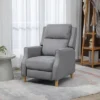 HOMCOM Contemporary Manual Recliner Chair With Footrest, Sofa Armchair For Living Room Bedroom, Gray