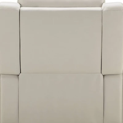 Randi Top Grain Leather Manual Recliner Ivory - Abbyson Living - Image 4