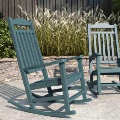 Merrick Lane Set Of 2 Poly Resin Indoor/Outdoor Rocking Chairs