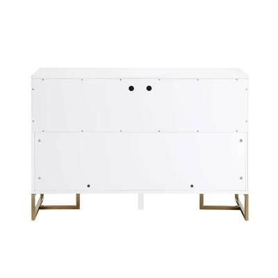 Herringbone Console Unit White - CosmoLiving By Cosmopolitan - Image 5