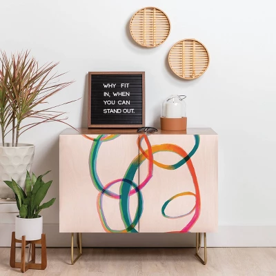 ThirtyOne Illustrations Love And Aberration Gold Legged Credenza - Deny Designs