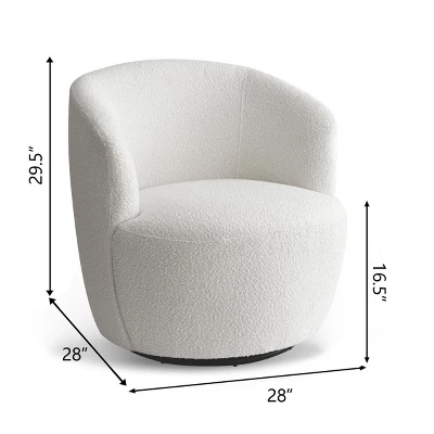 Bella Swivel Barrel Chairs Set Of 2,Modern Soft Touch 28'' Seat Width Boucle Swivel Chairs,Armrest 360° Swivel Nursery Chair-Maison Boucle - Image 5