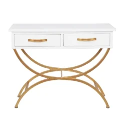 Contemporary Pine Console Table White - Olivia & May