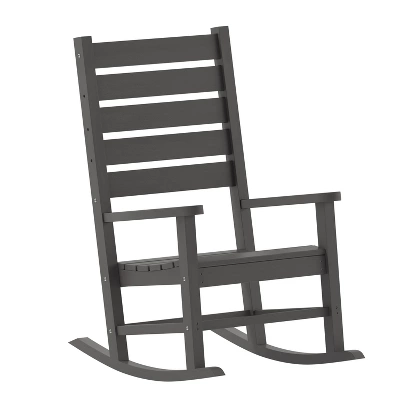Merrick Lane Contemporary Rocking Chair, All-Weather HDPE Indoor/Outdoor Rocker - Image 2