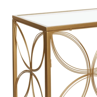 Contemporary Metal Console Table Gold - Olivia & May - Image 2