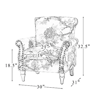 Araceli Traditional Comfy Floral Livingroom Armchair | ARTFUL LIVING DESIGN - Image 9