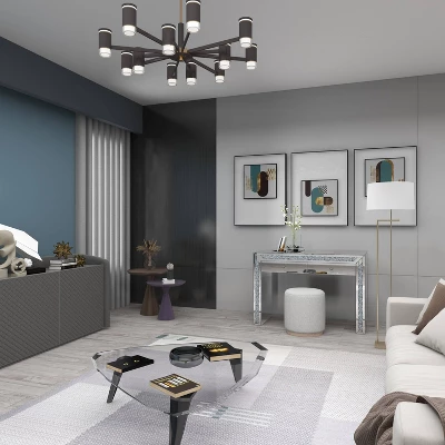 Glam Mirror And Glass Console Table Desk Silver - Olivia & May - Image 17