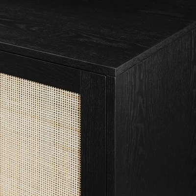 Modern Boho Wood And Rattan 2 Door Accent Cabinet - Saracina Home - Image 7
