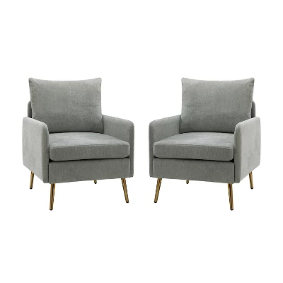 Set Of 2 Giovann Wooden Upholstered Accent Chair Comfy Armchair | Karat Home - Image 11