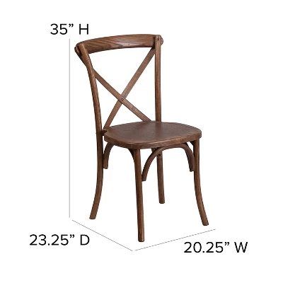 Merrick Lane Davisburg Stackable Wooden Cross Back Bistro Dining Chair - Image 5