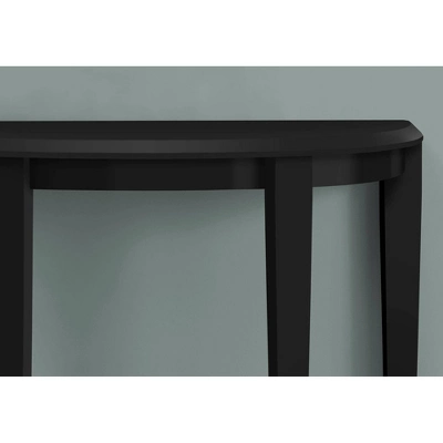 36" 2 Tier Half Moon Shape Console Table Black - EveryRoom