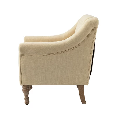 Charlie Wooden Upholstery Livingroom Armchair With Button-tufted | ARTFUL LIVING DESIGN - Image 2