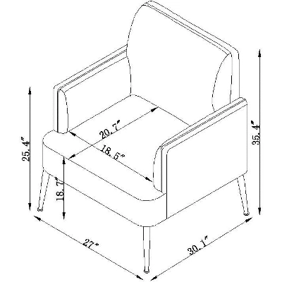 Set Of 2 Rosa Transitional Comfy Living Room Armchair With Metal Legs | ARTFUL LIVING DESIGN - Image 9