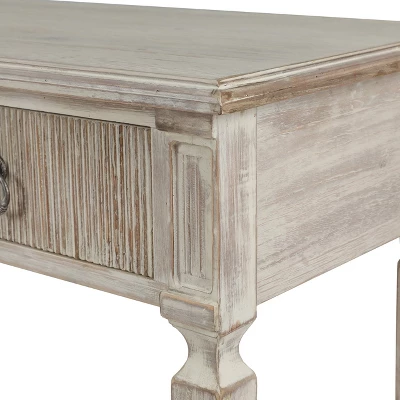 LuxenHome Whitewashed Wood 3-Drawer 1-Shelf Console And Entry Table - Image 11