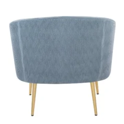 Tania Pleated Waves Accent Chair Light Blue/Gold - Lumisource