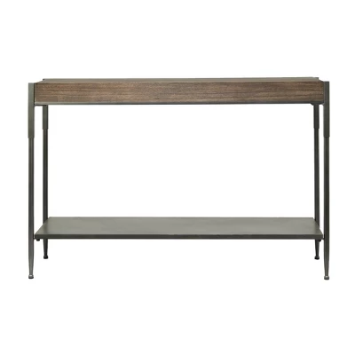Industrial Metal Console Table Dark Brown - Olivia & May - Image 4