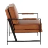 Franklin Armchair With Faux Leather Black/Camel Brown - LumiSource