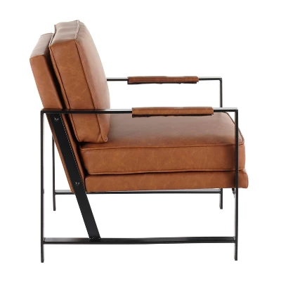 Franklin Armchair With Faux Leather Black/Camel Brown - LumiSource