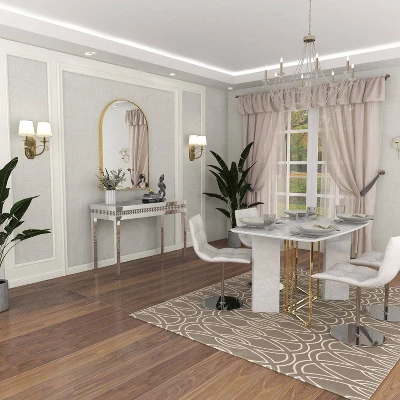 Glam Mirror And Wood Console Table Gold - Olivia & May - Image 15