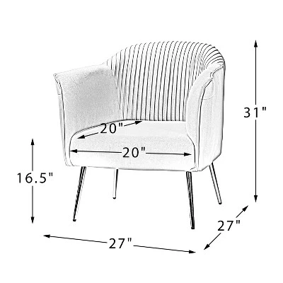 Velvet Barrel Chair With Goden Base Contemporary And Classic Velvet Accent Chair For Living Room | Karat Home - Image 9