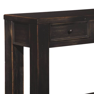 Wooden Sofa Table With Four Drawers And One Shelf Black - Benzara - Image 3