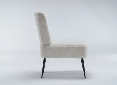 Tufted Back Teddy Fabric Slipper Chair Accent Chair-ModernLuxe - Image 5