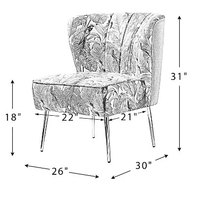 Urbain Wooden Upholstery Accent Side Chair With Tufted Back | Karat Home - Image 6