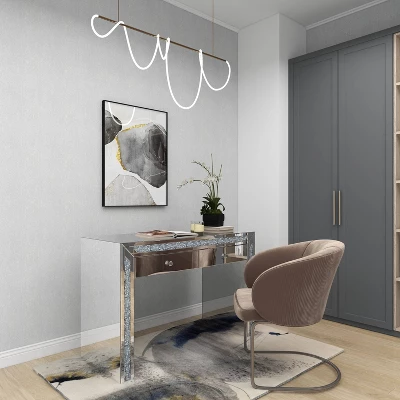 Glam Mirror And Glass Console Table Desk Silver - Olivia & May - Image 16