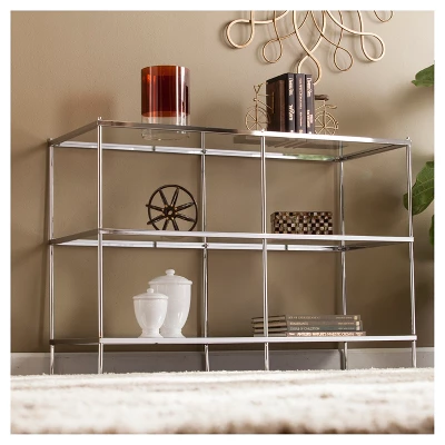 Benton Glam Mirrored Console Table - Chrome - Aiden Lane - Image 3
