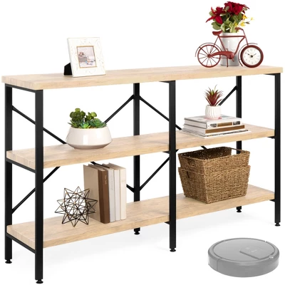 Best Choice Products 55in Rustic 3-Tier Console Table For Living Room, Entry W/ Non-Scratch Feet - Image 9