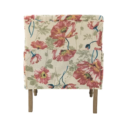 Reggio Traditional Wooden Upholstered Armchair With Floral Patterns And Nailhead Trim | ARTFUL LIVING DESIGN - Image 4
