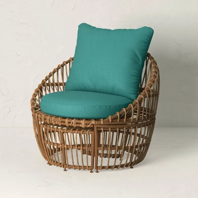 Topanga Club Chair With Ottoman - Blue/Brown - Opalhouse™ Designed With Jungalow™ - Image 2