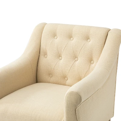 Charlie Wooden Upholstery Livingroom Armchair With Button-tufted | ARTFUL LIVING DESIGN - Image 7