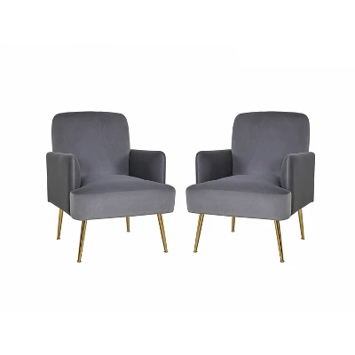 Set Of 2 Rosa Transitional Comfy Living Room Armchair With Metal Legs | ARTFUL LIVING DESIGN - Image 13