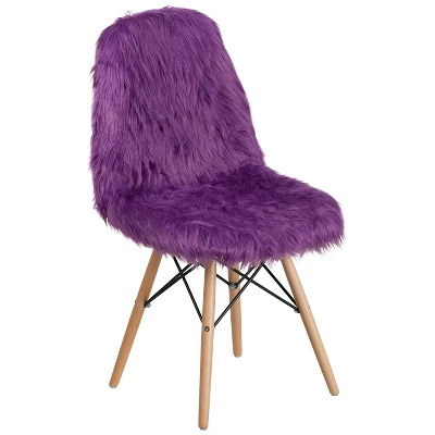 Emma And Oliver Shaggy Dog Fur Accent Chair - Image 14