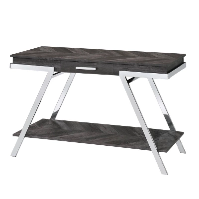 Roma Sofa Table Metal And Wood Dark Gray - Steve Silver Co.