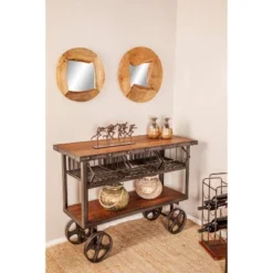 Industrial Metal Console Table Dark Black - Olivia & May