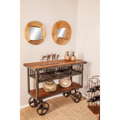 Industrial Metal Console Table Dark Black - Olivia & May
