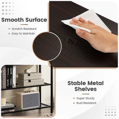 Costway Console Entryway Sofa Table With 2 Drawers For Entrance Living Room Rustic Brown/Walnut - Image 7