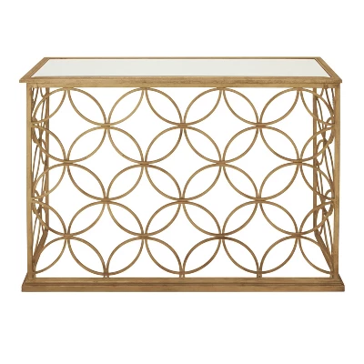 Rectangular Traditional Modern Metal Console Table Gold - Olivia & May