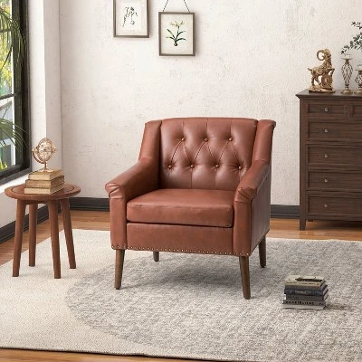 Nycteus Vegan Leather Armchair | ARTFUL LIVING DESIGN - Image 13