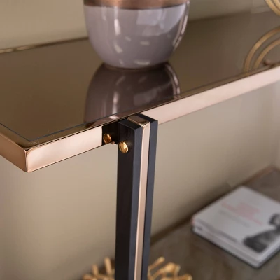 Carswaf Console Table With Mirrored Top Champagne - Aiden Lane - Image 6