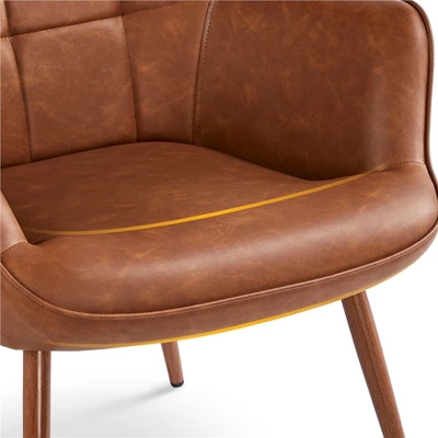 Yaheetech Leather Wingback Accent Chair Armchair For Living Room - Image 8