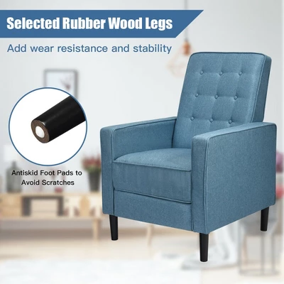 Costway Set Of 2 Push Back Recliner Chair Fabric Tufted Single Sofa W/ Footrest - Image 7